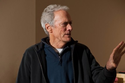 Director Clint Eastwood, on set.