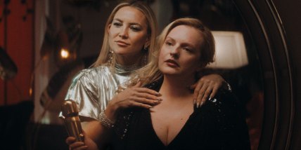 Still from the 2024 film Shell featuring Kate Hudson and Elisabeth Moss standing together