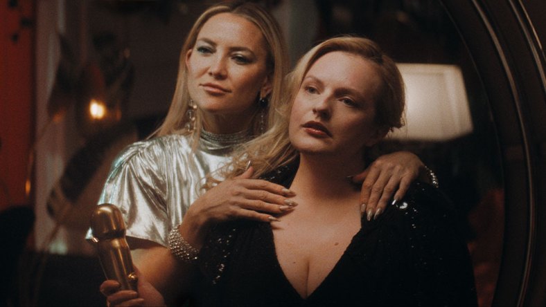 Still from the 2024 film Shell featuring Kate Hudson and Elisabeth Moss standing together