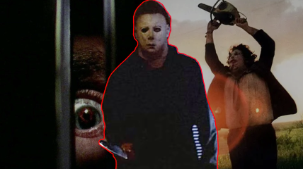 Black Christmas Billy, Michael Myers from Halloween, and Leatherface from The Texas Chain Saw Massacre